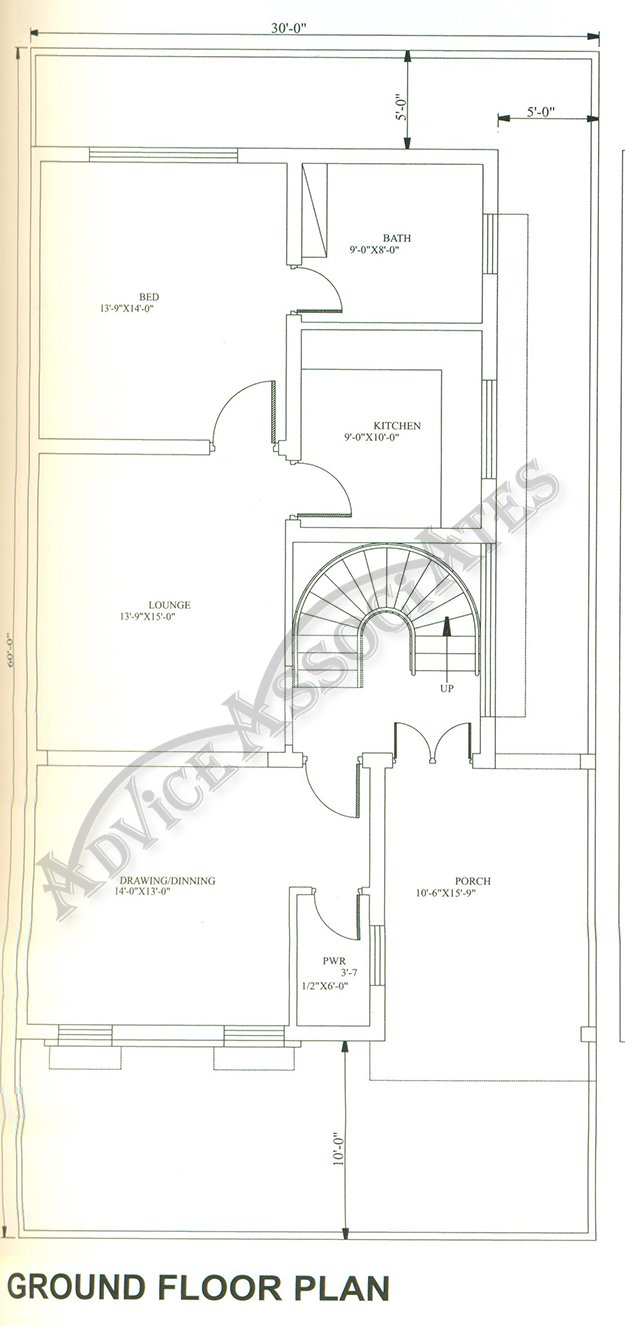 Bahria Town 7 Marla House Design Plan